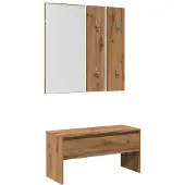 vidaXL Halmeubelset bewerkt hout artisanaal eikenkleur