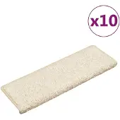vidaXL Trapmatten 10 st 65x21x4 cm Wit Rechthoekige Rand