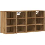 vidaXL Schoenenkasten 2 st 52x30x50 cm artisanaal eiken