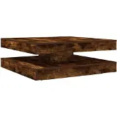 vidaXL Salontafel 360 graden draaibaar 90x90x34,5 cm gerookt eiken