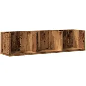 vidaXL Cd-wandschap 75x18x18 cm bewerkt hout oud houtkleurig