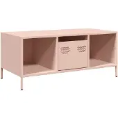 vidaXL Salontafel 101,5x50x43,5 cm koudgewalst staal roze
