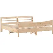 vidaXL Bedframe met hoofdbord massief grenenhout 200x200 cm