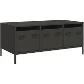 vidaXL Salontafel 101,5x50x43,5 cm koudgewalst staal zwart
