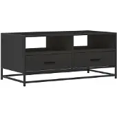 vidaXL Salontafel 100x50x45 cm bewerkt hout en metaal zwart