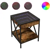vidaXL Salontafel met Infinity LED 40x40x49 cm gerookt eikenkleurig