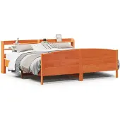 vidaXL Bedframe zonder matras massief grenenhout wasbruin 180x200 cm