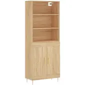 vidaXL Hoge kast 69,5x34x180 cm bewerkt hout sonoma eikenkleurig