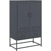 vidaXL Hoge kast 68x39x111,5 cm staal antracietkleurig