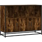 vidaXL Dressoir 100x35x76 cm bewerkt hout gerookt eikenkleurig