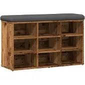vidaXL Schoenenbank 82x32x50 cm bewerkt hout oud houtkleurig
