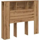 vidaXL Hoofdbordkast 120x19x104,5cm bewerkt hout artisanaal eikenkleur