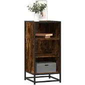 vidaXL Dressoir 35,5x35x76 cm bewerkt hout en metaal gerookt eiken