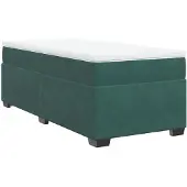 vidaXL Boxspring met matras fluweel donkergroen 90x200 cm