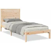vidaXL Bedframe extra lang zonder matras massief hout 90x210 cm