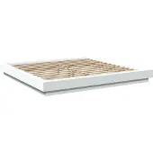 vidaXL Bedframe met LED-verlichting bewerkt hout wit 200x200 cm