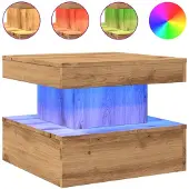 vidaXL Salontafel met LED-verlichting 50x50x40cm artisanaal eikenkleur