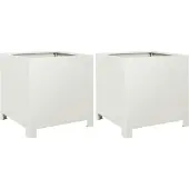 vidaXL Plantenbakken 2 st 40x40x40 cm staal wit