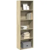 vidaXL Boekenkast 60x30x189 cm bewerkt hout sonoma eikenkleurig