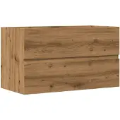 vidaXL Wastafelkast 90x38,5x45 cm bewerkt hout artisanaal eikenkleur