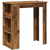 vidaXL Bartafel met opbergrek 102x50x103,5 cm oud houtkleurig