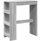 vidaXL Bartafel met rekken 90x40x103,5 cm bewerkt hout grijs sonoma