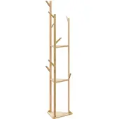 vidaXL Kapstok met haken en schappen 39x33x166 cm bamboe