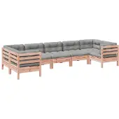 vidaXL 7-delige Loungeset met kussens massief douglas vurenhout
