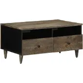 vidaXL Salontafel 80x54x40 cm massief mangohout lichtgrijs
