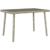 vidaXL Tuin salontafel rechthoekig 60x40x37 cm poly rattan lichtgrijs