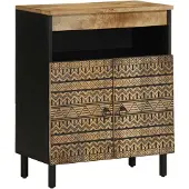vidaXL Dressoir 60x33,5x75 cm massief ruw mangohout