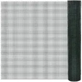 vidaXL Draadhek voor kippen, verzinkt met PVC-coating, 25x1 meter, groen