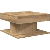 vidaXL Salontafel 55x55x30 cm bewerkt hout artisanaal eikenkleurig