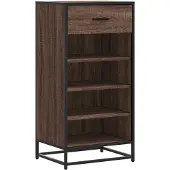 vidaXL Schoenenrek 48x38x97,5 cm bewerkt hout bruin eikenkleurig