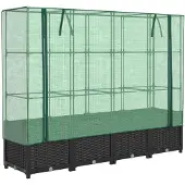 vidaXL Verhoogde plantenbak met kashoes rotanlook 160x40x138 cm