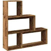 vidaXL Kamerscherm / boekenkast 3-laags 123x29x123 cm hout oud hout