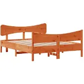 vidaXL Bed met matras massief grenenhout wasbruin 140x190 cm