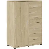 vidaXL Dressoir 60x31x84 cm bewerkt hout sonoma eikenkleurig
