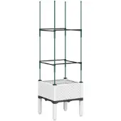 vidaXL Plantenbak met latwerk 40x40x142,5 cm polypropeen wit