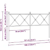 vidaXL Vervangend hoofdbord 160 cm metaal wit