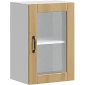 vidaXL - Keukenbovenkast - met - glazen - deur - Porto - artisanaal - eikenkleur