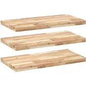 vidaXL Wandschappen 3 st zwevend 60x40x4 cm onbehandeld acaciahout