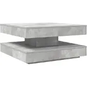 vidaXL Salontafel 360 graden draaibaar 70x70x34,5 cm betongrijs