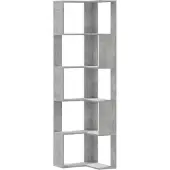 vidaXL Boekenkast 5-laags hoek 50x50x179 cm bewerkt hout betongrijs