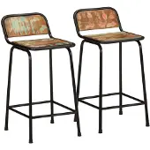 vidaXL Barkrukken 2 st 46x35,5x80 cm massief gerecycled hout