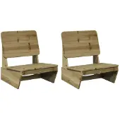 vidaXL Tuinstoelen 2 st 60x64x70,5 cm geïmpregneerd hout