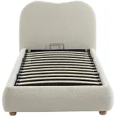 Vente-unique Bed met opbergruimte stof wit 90 x 200 cm
