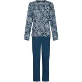 Pastunette Pyjama 'Nordic Bloom' blauw / donkerblauw