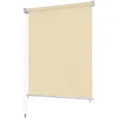 vidaXL Buitenrolgordijn, 125 (breedte) x 140 (hoogte) cm, crèmekleurig