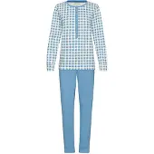 Pastunette Pyjama 'Blue Cottage' blauw / offwhite